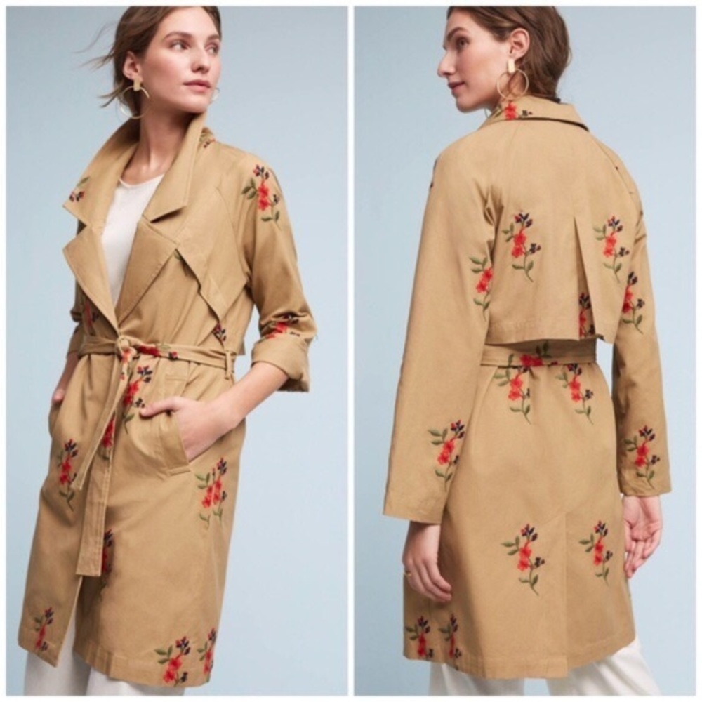 Floral Trench Coat